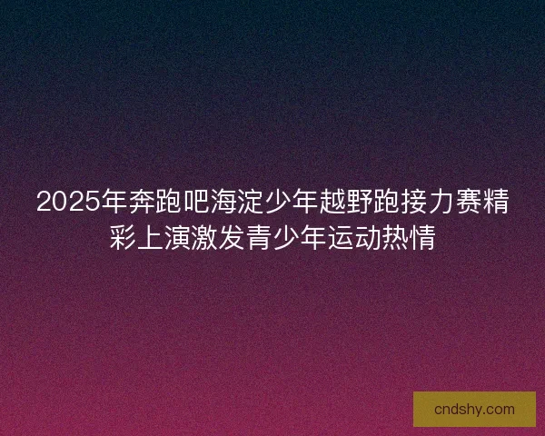 2025年奔跑吧海淀少年越野跑接力赛精彩上演激发青少年运动热情