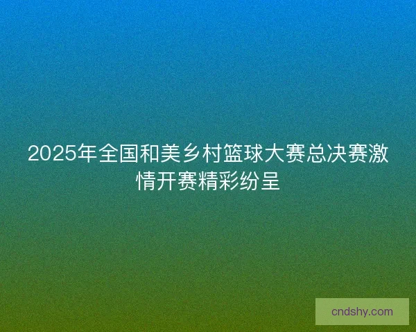 2025年全国和美乡村篮球大赛总决赛激情开赛精彩纷呈